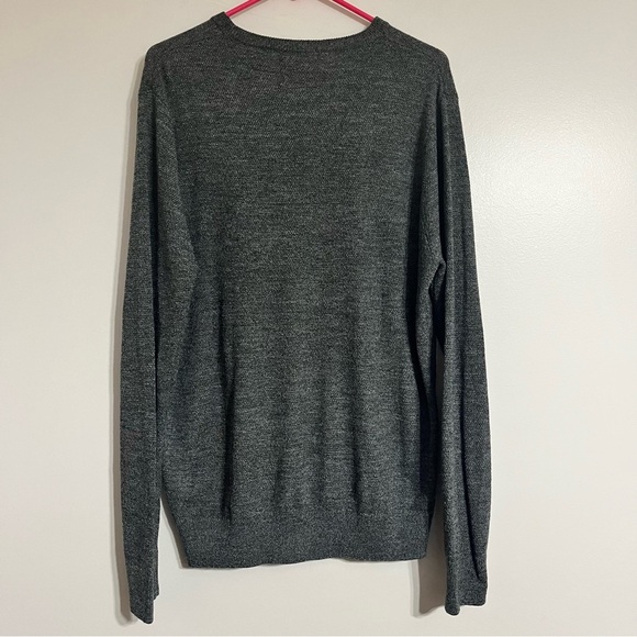 Nordstrom Men's Shop Sweater Men's Large Gray Lightweight Merino Wool - Picture 3 of 6